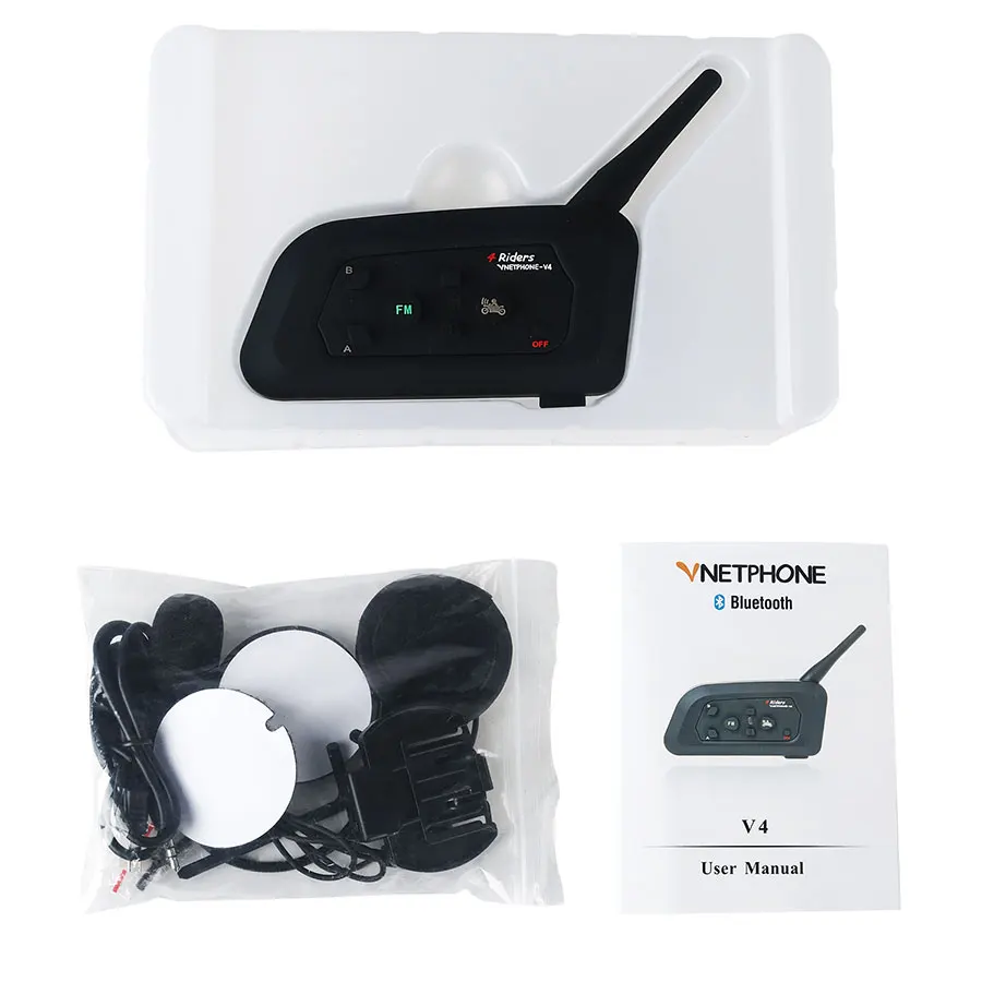 VENTPHONE V4 беспроводной мотоцикл наушник для внутренней связи 1200 BT Мульти домофон шлем bluetooth гарнитура коммуникатор 4 всадников Moto