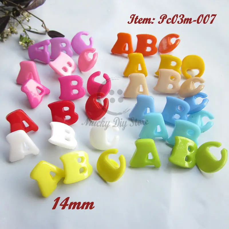 

120pcs Alphabet buttons Mixed colors ABC kids buttons shank & ABC signs kid's sewing crafts and decoration accessories wholesale