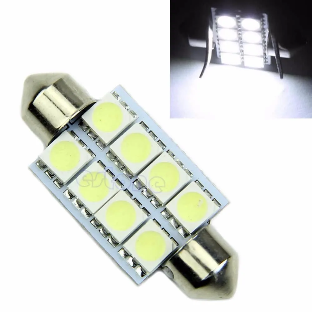 Новый 12 В светодиодный автомобильный лампочка 39 мм гирлянда 8 SMD купольный карта