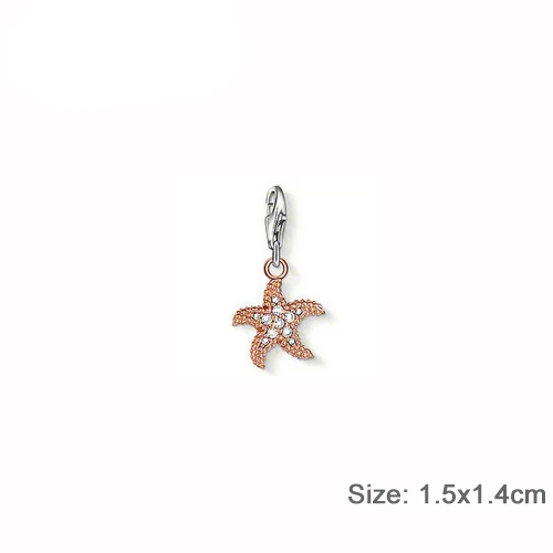 Классический 925 стерлинговый серебряный кристальный морской звезды DIY животные подвески подходят для создания браслетов и ожерелий ювелирных изделий для женщин TCH0108.