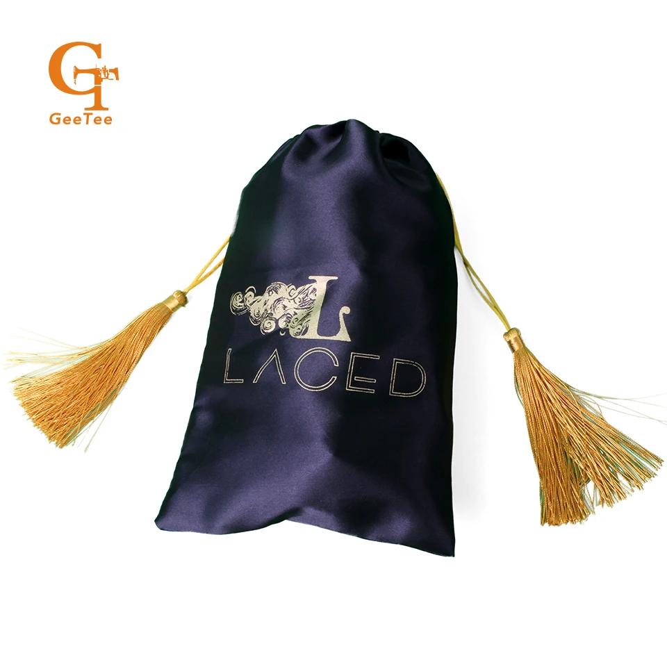 Сатиновые пакеты с логотипом на заказ 100% натуральные накладные волосы шелковая