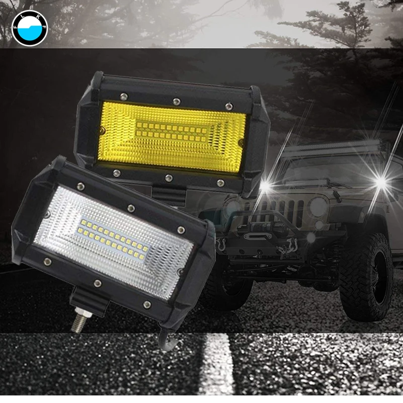 5 дюймов 72 Вт Светодиодная панель для работы 12 в 24 В Jeep Ford Car Offroad 4x4 &quotСветодиодная