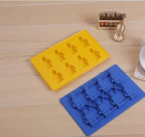 1000 шт./лот оптовая продажа Силиконовый поднос для льда мини-фигурка робота