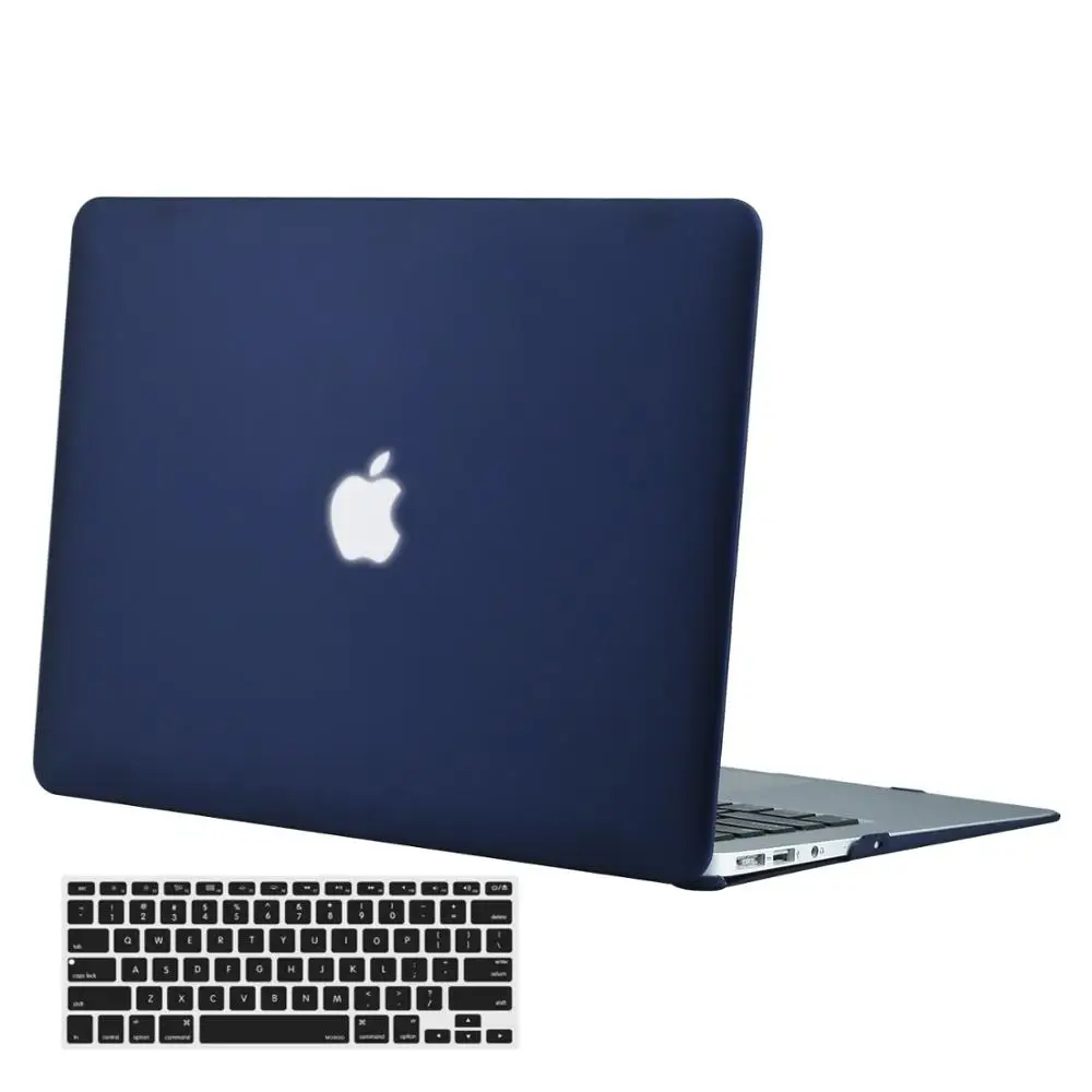 MOSISO кристалл/матовый чехол для ноутбука Apple Macbook Air 13 A1932 ноутбука чехол для Mac Air 13 дюймов модель A1466 A1369 - Цвет: Navy Blue