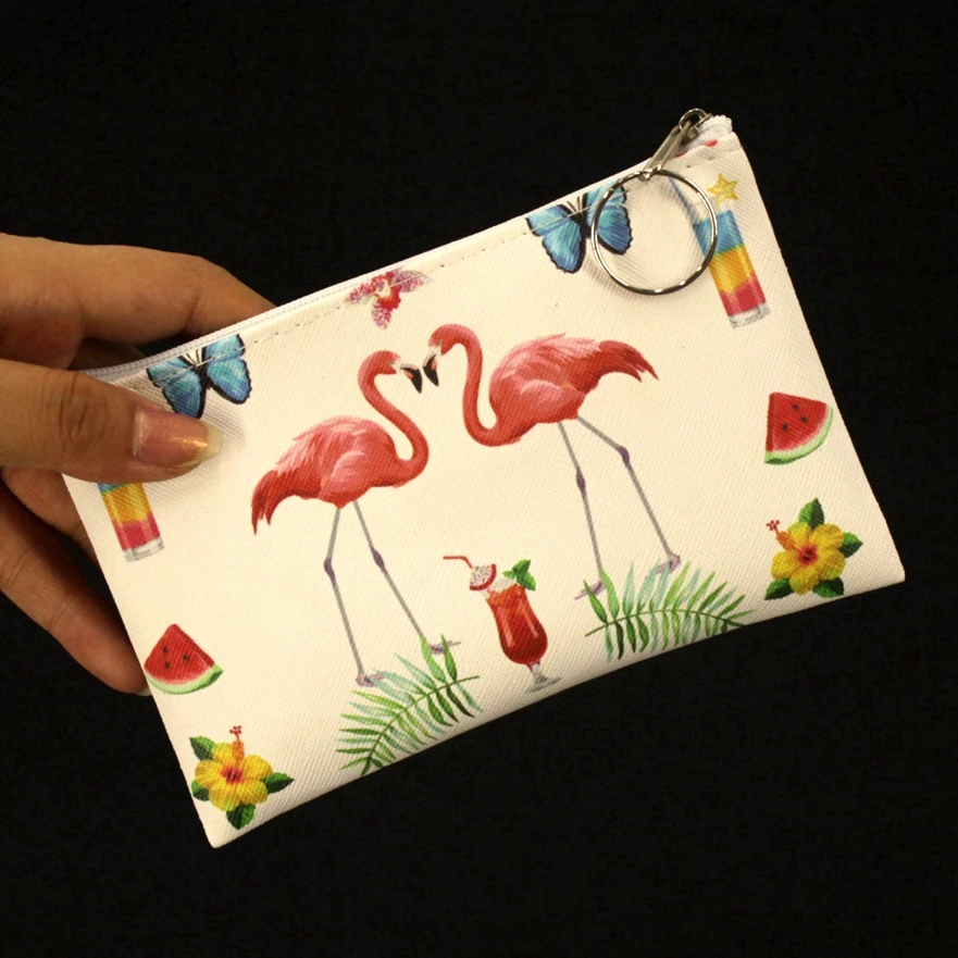 Flamingo 8 Милые женские кошельки из искусственной кожи с фламинго, маленькие женские кошельки, Дамский Мини-клатч, Женский кошелек, сумочка на молнии для девочек, сумки для карт - Цвет: Flamingo 8