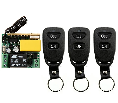 AC220V 1CH 10A Remote Control Light Switch Relay Output Radio Receiver Module and Belt buckle Transmitter / window/Garage Doors |