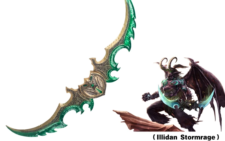 WOW Illidan Stormrage Warglaive of Azzinoth игровое оружие для косплея реквизит 125 см 6,5 кг