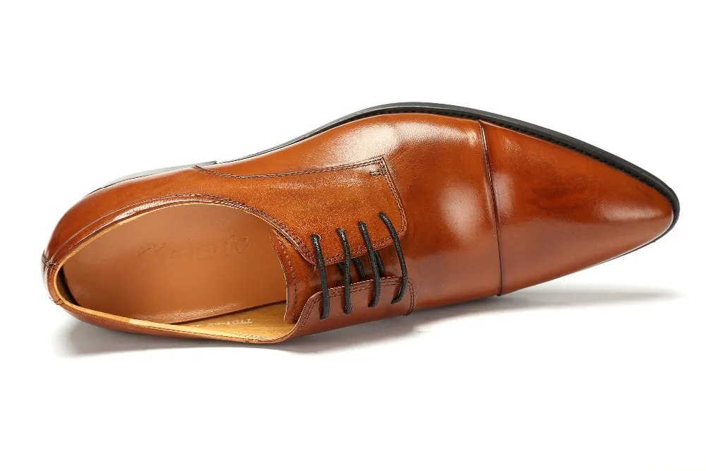 Модные черные/коричневые классические туфли дерби мужские свадебные из