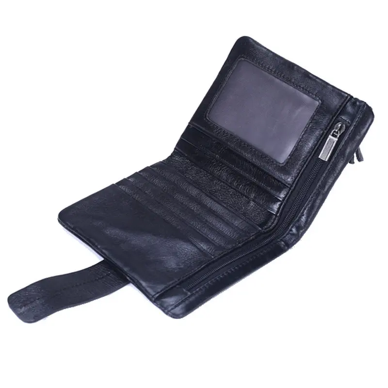 Короткий кошелек GENODERN мужской с карманом для монет на молнии бумажник из