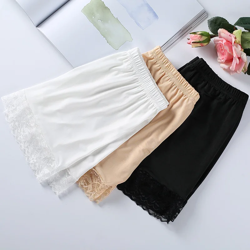 Новое летнее кружевное платье для бесшовные Ice Silk Безопасность Короткие штаны