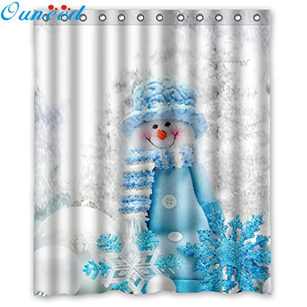 Ouneed занавески для душа Рождество милый снеговик печать ванны/занавески в туалет