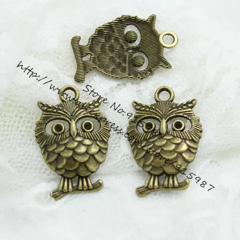 

Sweet Bell (20 pieces/lot) 23*35mm Antique Bronze Metal Alloy Lovely Hollow Owl Charms Pendant Charms Animal Charm 3C424