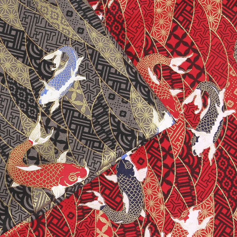 Жаккардовая ткань шириной 140 см, яркая рыба, Вязаная хлопковая жаккардовая ткань, материал для шитья, одежда «сделай сам», платье, 2 цвета на выбор