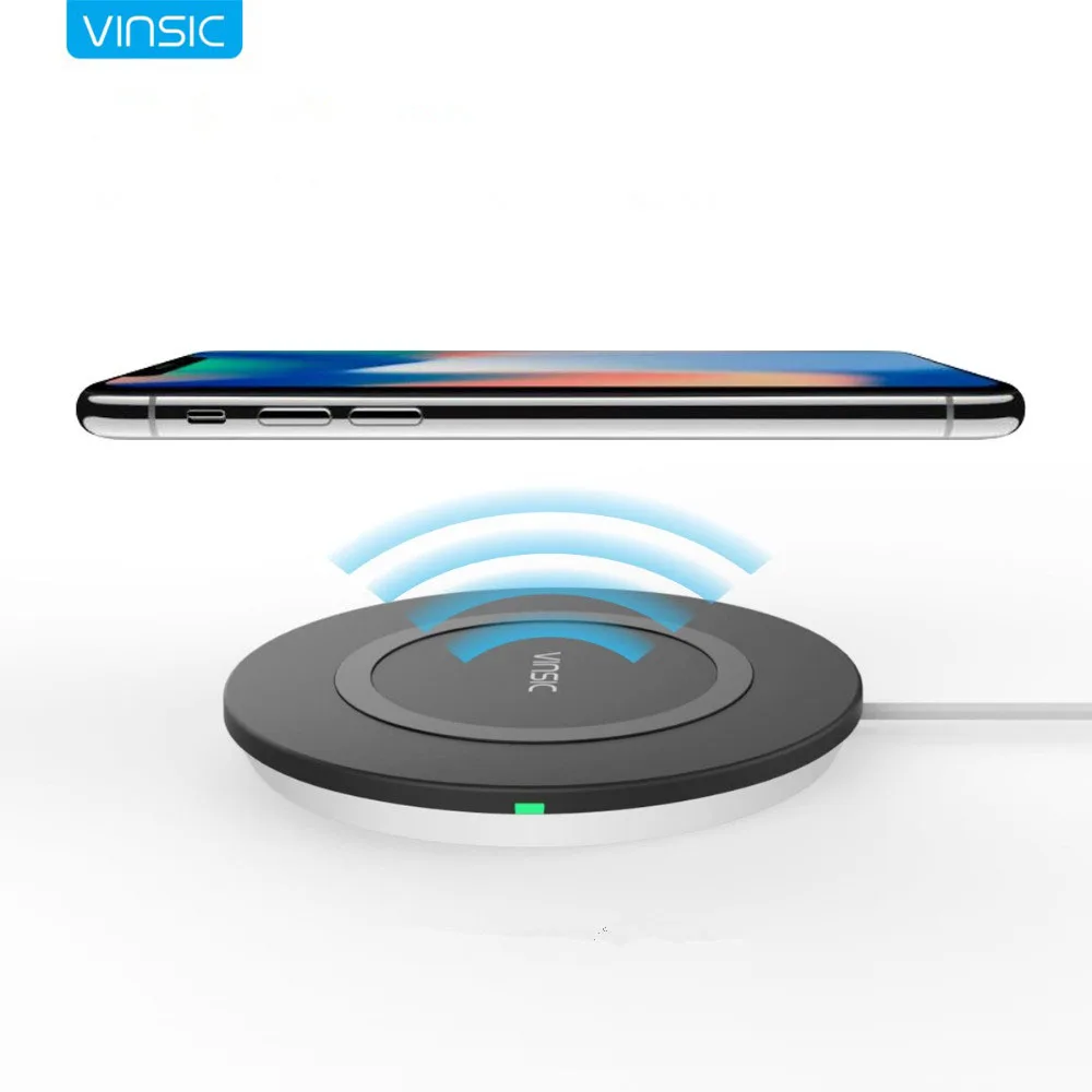 Vinsic 3 катушки Беспроводное зарядное устройство Qi Беспроводная зарядка Pad для iPhone X