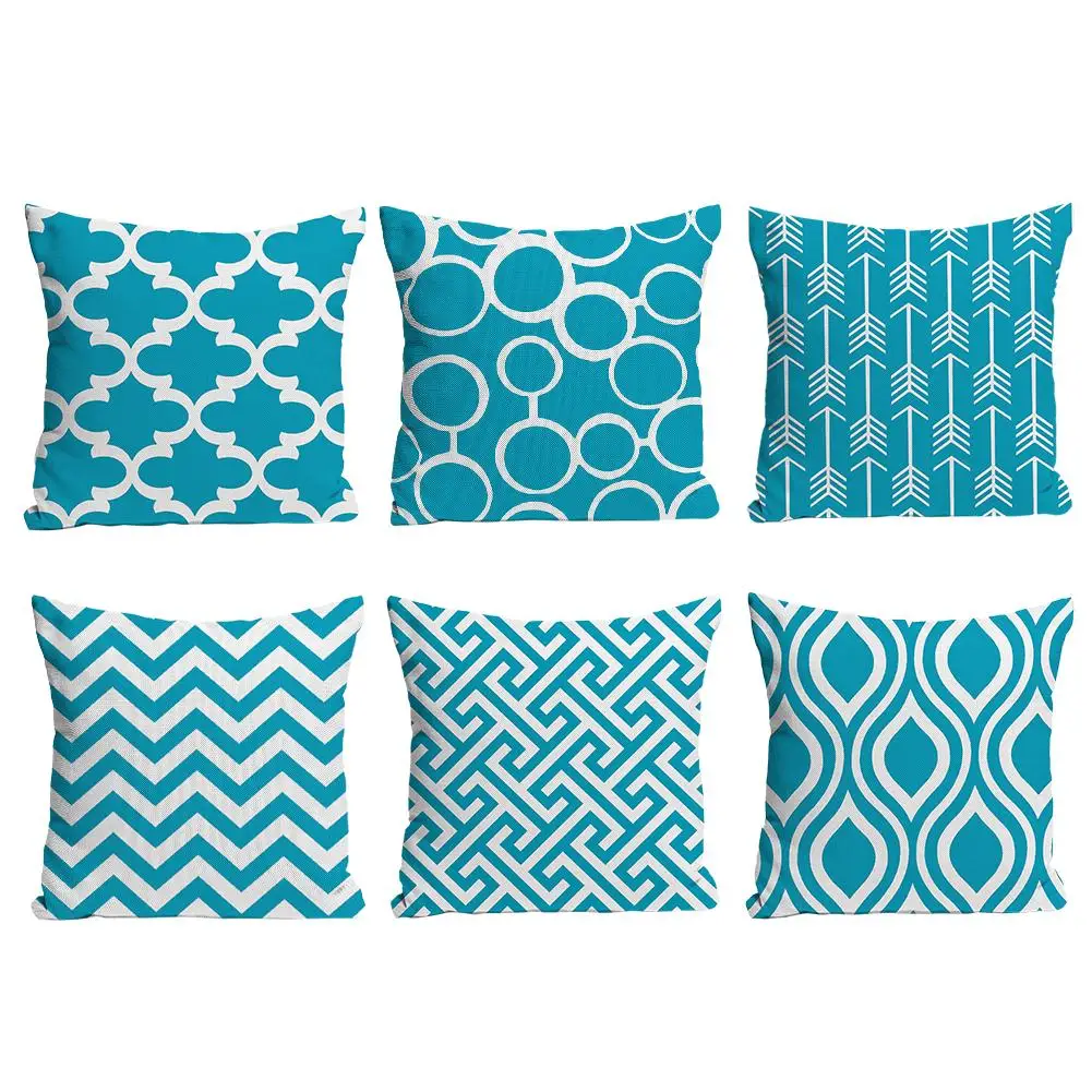 6 шт. разноцветный геометрический чехол для подушки наволочка хлопок лен