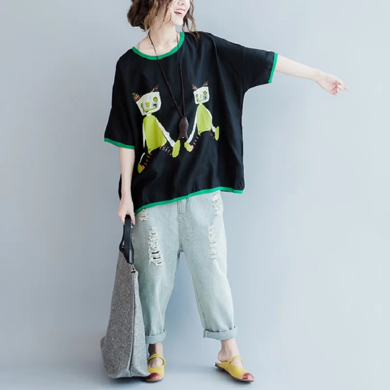 2018 Модные свободные летние плюс Размеры Для женщин Топы корректирующие круглый