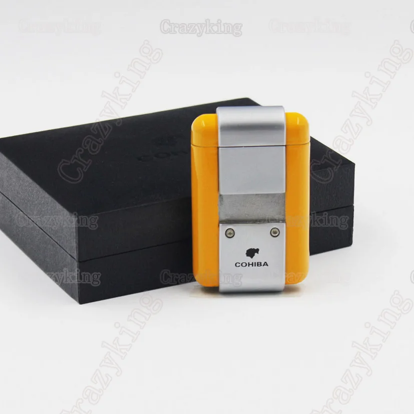 Cohiba широкий короткий креативный металлический 1 факел пламени прикуриватель защищенный от ветра для курения зажигалки