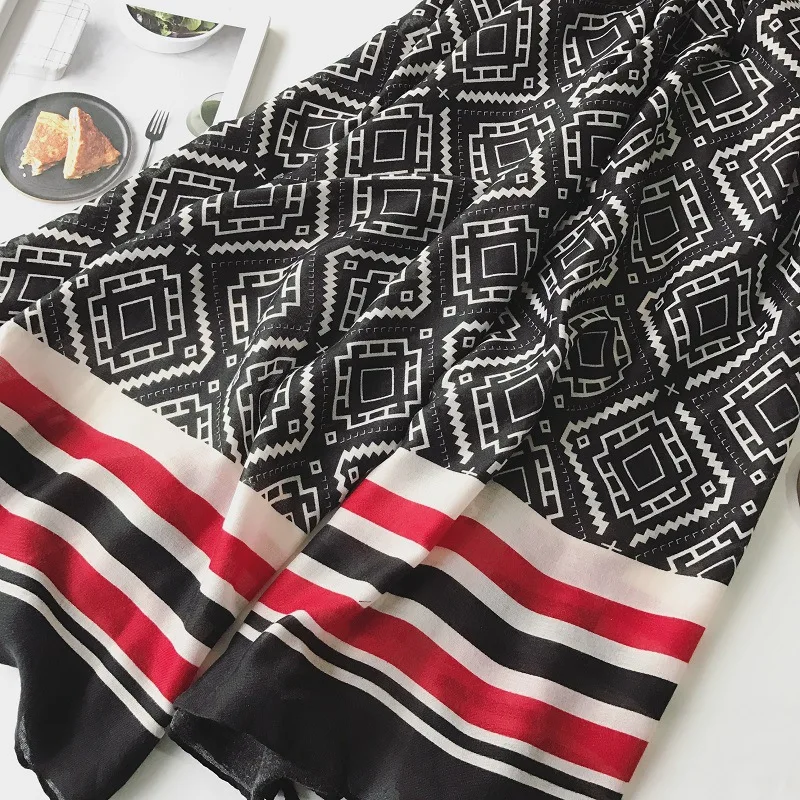 Для женщин Мода Геометрический плед шарф Высокое качество ацтеков бренд Вискоза