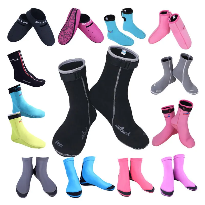 Гидрокостюмы 2015 Новый Премиум неопрен 3 мм плавать носки ботинки черный и розовый