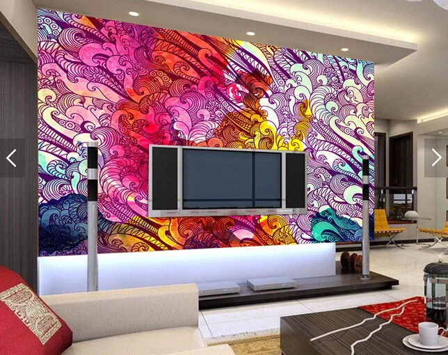

Custom personalized artistic wallpaper. Color pattern for living room bedroom TV backdrop waterproof papel de parede