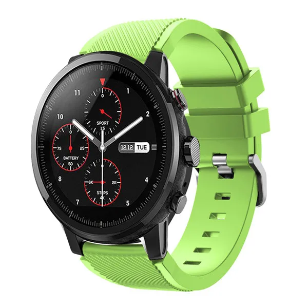Зеленый Аксессуары для наручных часов Huami Amazfit 2 Stratos Pace 2s умные часы 22 мм ремешок для часов samsung galaxy Watch 46 мм S3 ремешок - Цвет: Зеленый