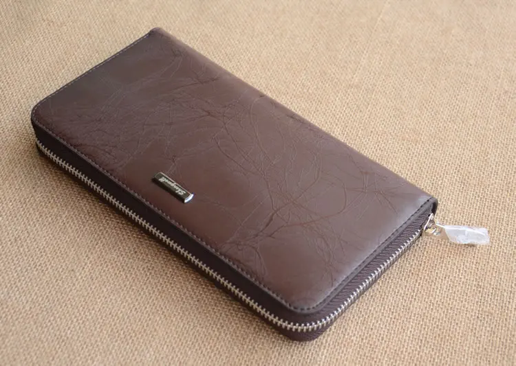 2 шт./лот 2016 Мужская Мода Молнии Бумажник Высокое качество Натуральная Кожа