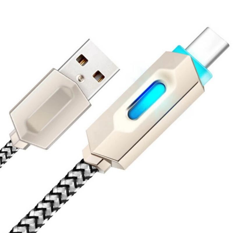 Нейлоновый 100 см светодиодный кабель Micro USB для быстрой зарядки и синхронизации из