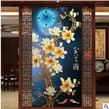 5D алмазная живопись сделай сам вышивка крестиком цветок магнолии 50*100 см круглая