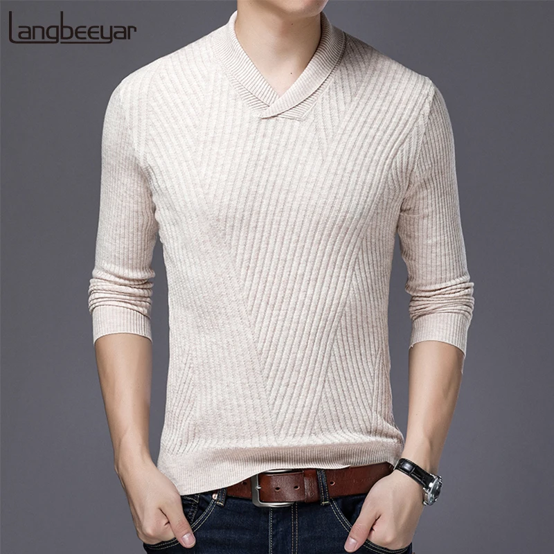 

2021 New Fashions Brand Sweater For Mens Pullovers Slim Fit Jumpers Knitwear Warm Autumn Korean Style V Neck Casual Mens Clothes