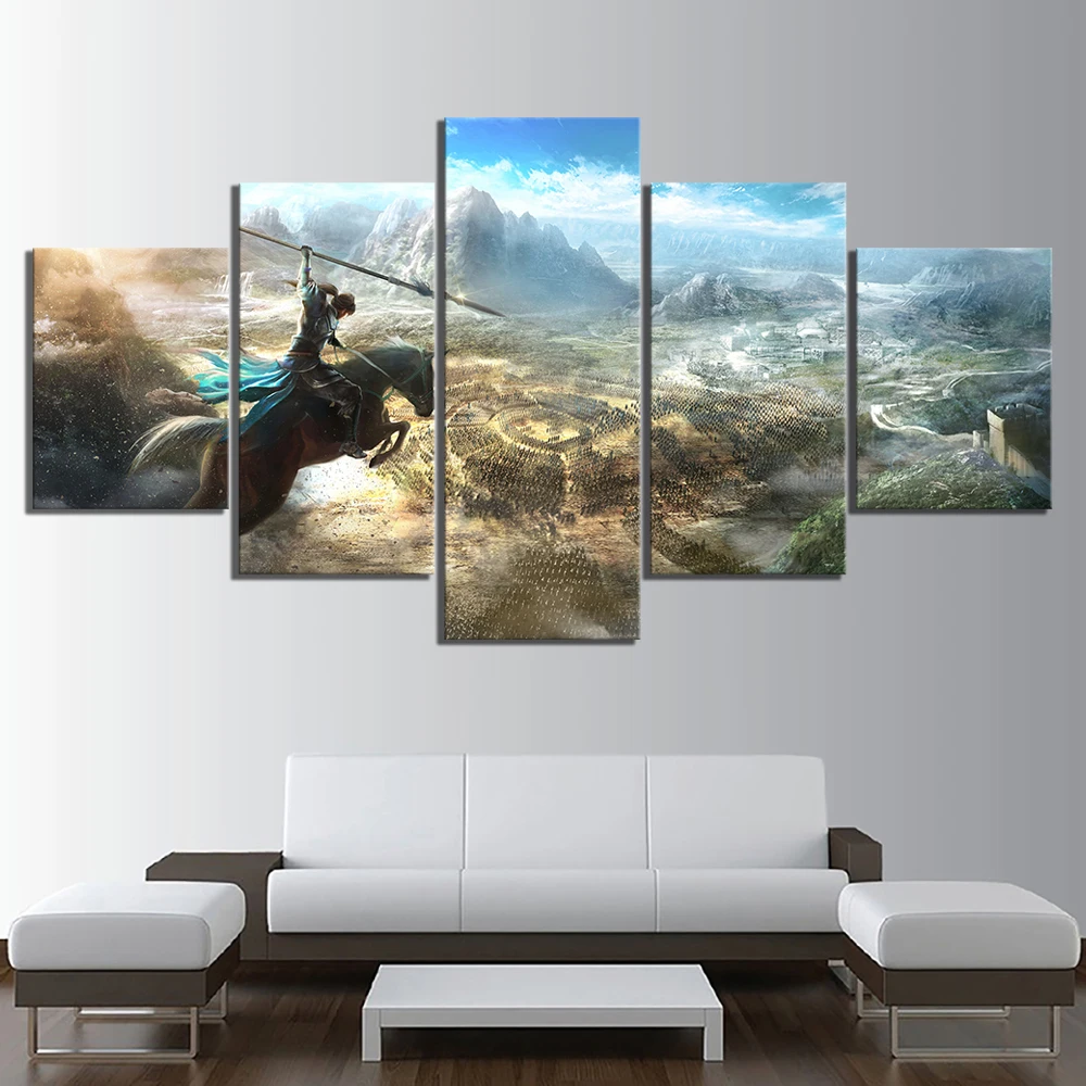 

Canvas Pictures Home Decor Printed 5 Panel Dynasty Warriors Video Game Painting Wall Artwork Poster Modern Modular Living Room