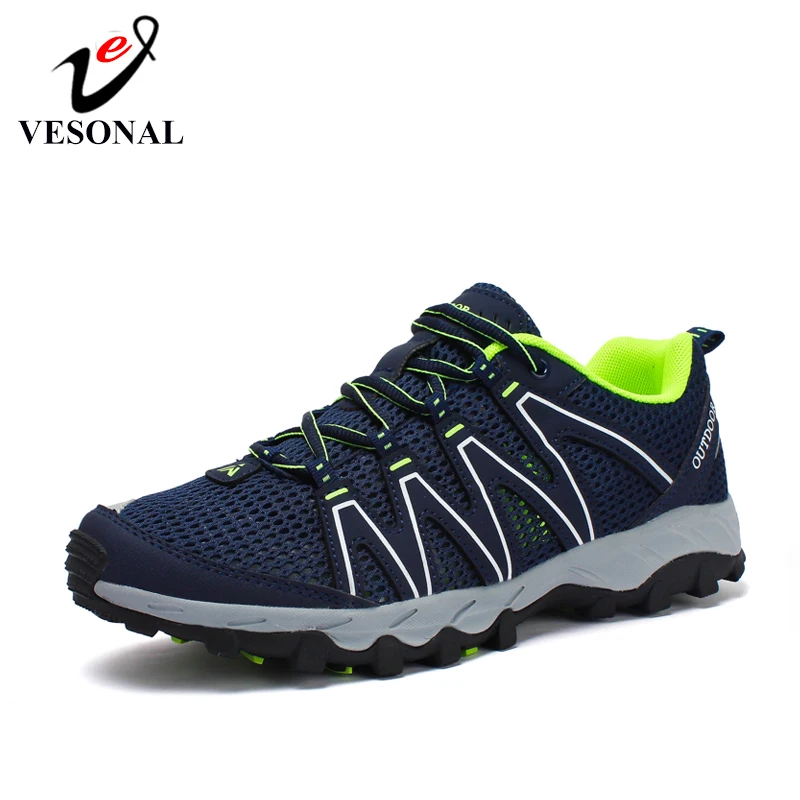 VESONAL Brand 2019 Comfortable Unisex Mesh Breathable Sneakers For Men Shoes Women Outdoor Male Footwear Walking Wading Adult | Обувь
