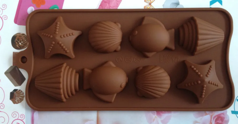 Морская звезда и ракушки Форма Маффин сладкие конфеты Желе помадка торт