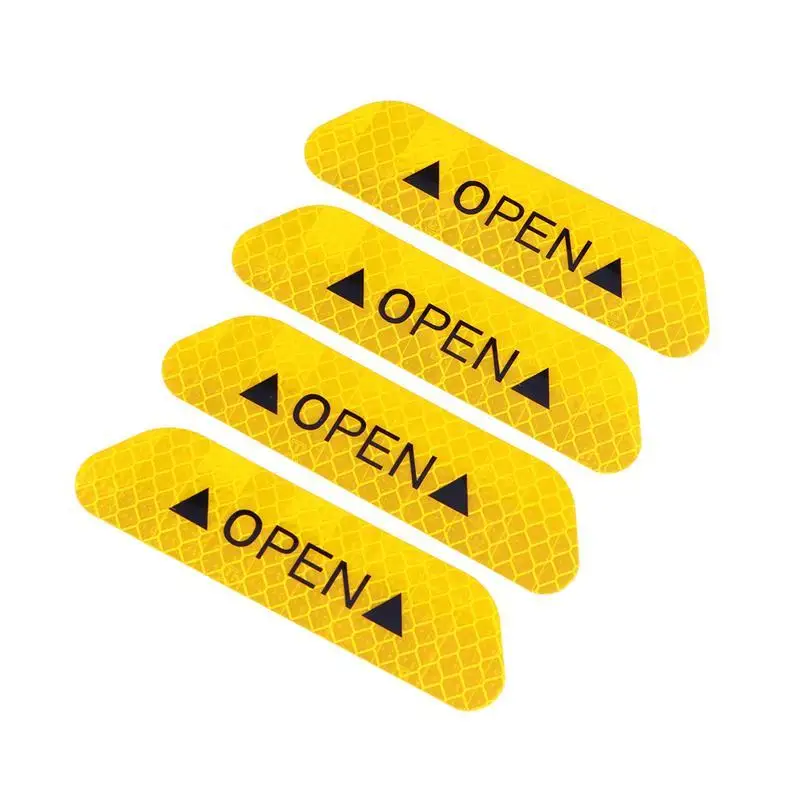 Golden 4 шт. универсальная Светоотражающая наклейка на дверь автомобиля, ночная Предупреждение ющая наклейка безопасности, аксессуары для автостайлинга, напоминающие об открывании, доступны 4 цвета - Название цвета: Golden