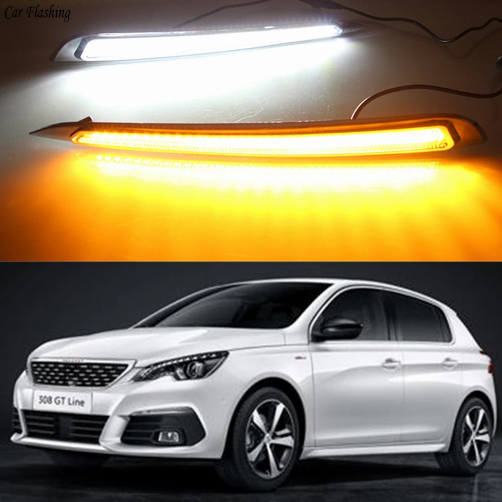 Автомобильная проблесковая 1 набор 12V из АБС пластика для Peugeot 308 2016 2017