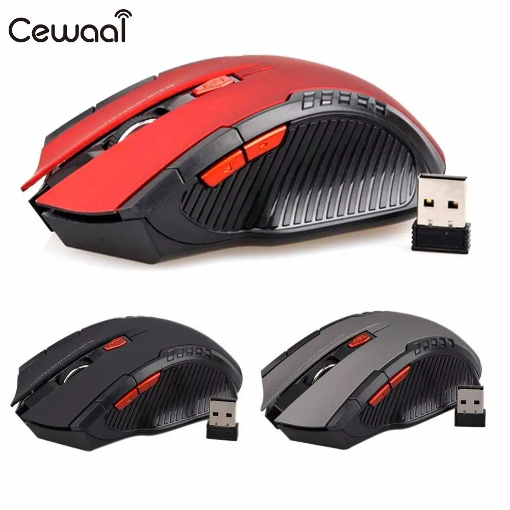 Cewaal портативная беспроводная usb мышь 6 кнопок 2 4G 2400 dpi оптическая игровая геймер