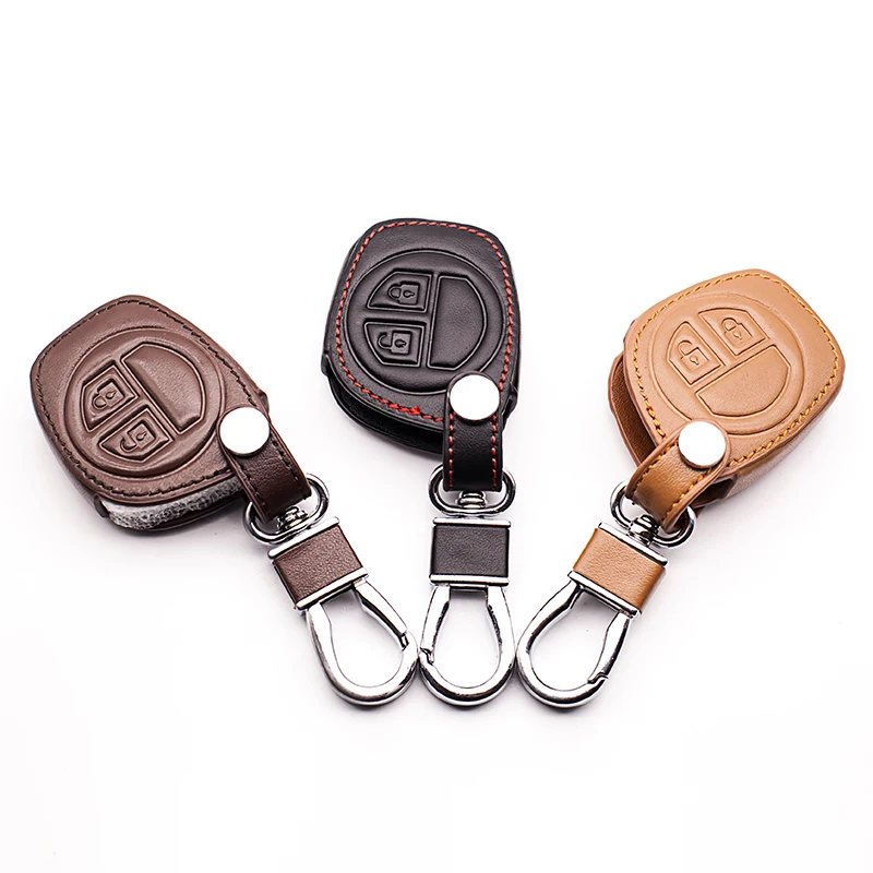 Кожаные чехлы для автомобиля с 2 кнопками Автомобильный Дистанционный ключ Suzuki SX4