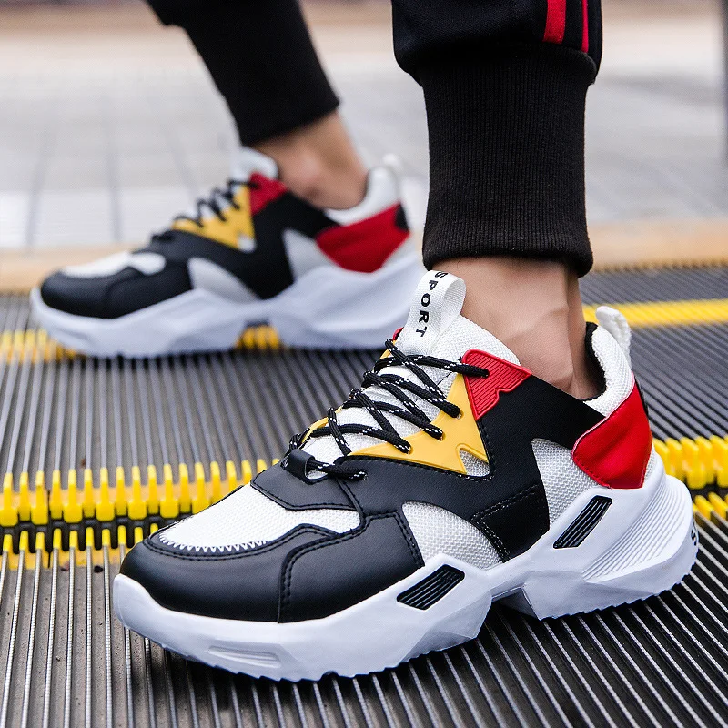 Дизайнерские повседневные туфли мужские кроссовки цвет черный белый