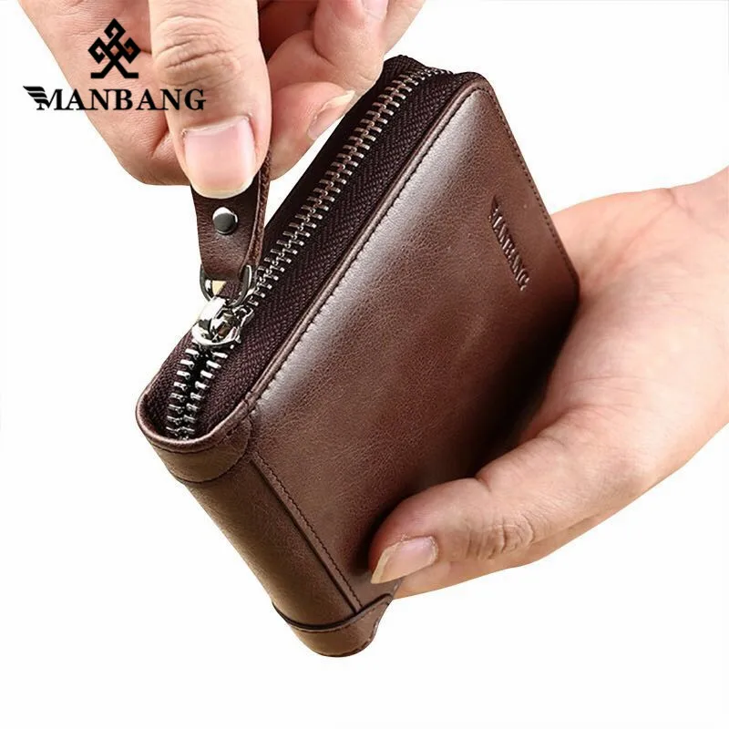 ManBang мужской кошелек из натуральной кожи фирменные кошельки высокого качества на