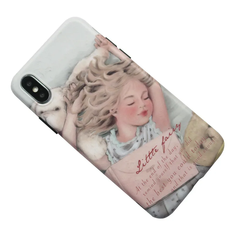Applicable European and American Little Princess Apple Xs Mobile Shell Cute Girl iPhone8/7Plus/XSmax/Xr Soft Silicone Phone Case | Мобильные