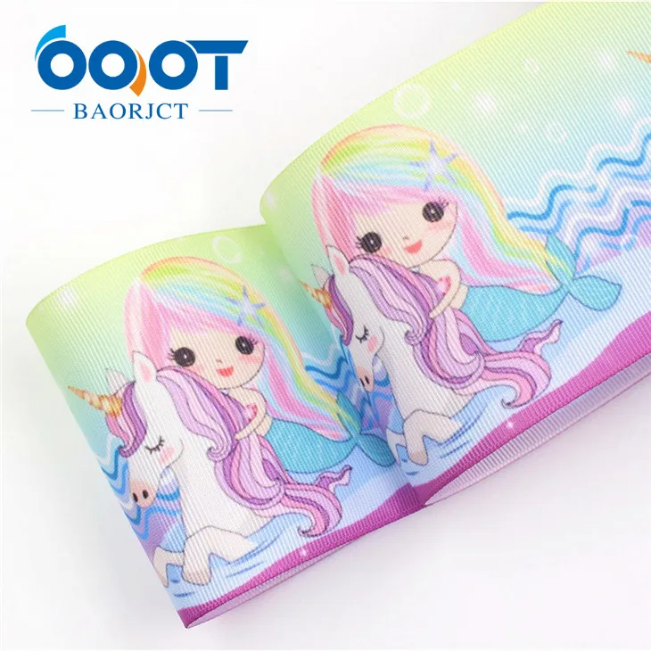 G-18620-543 OOOT BAORJCT G-18620-542, 10 ярдов, 75 мм мультфильм рыбы печатных корсажные ленты, DIY ручной работы аксессуары для волос для свадьбы Подарочная Упаковка - Цвет: G-18620-543
