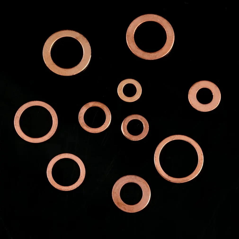 200 шт Цельная медная шайба плоское кольцо сливная вилка сальник Ассорти набор
