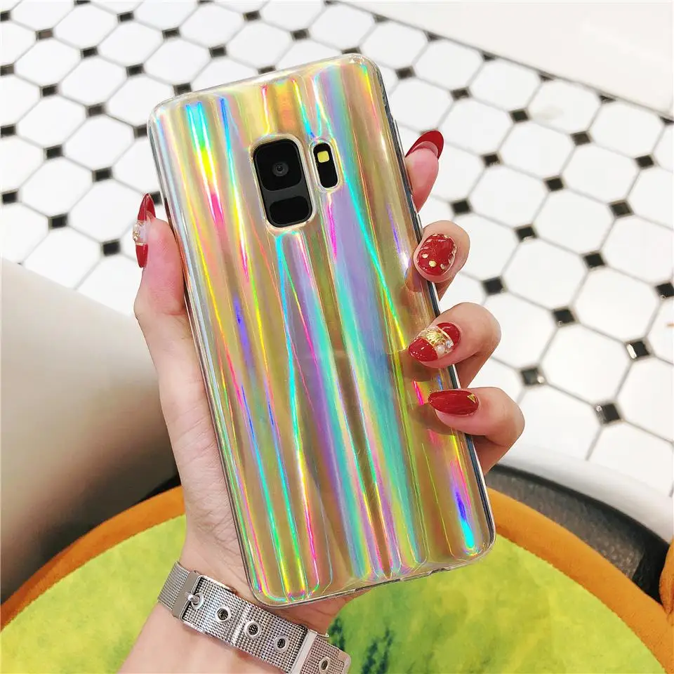 Аврора лазерный ТПУ мягкий чехол для samsung Galaxy S9 S8 S10 плюс S10E XiaoMi 9 8 SE A2 A1 RedMi Note 7 6 Pro 6A