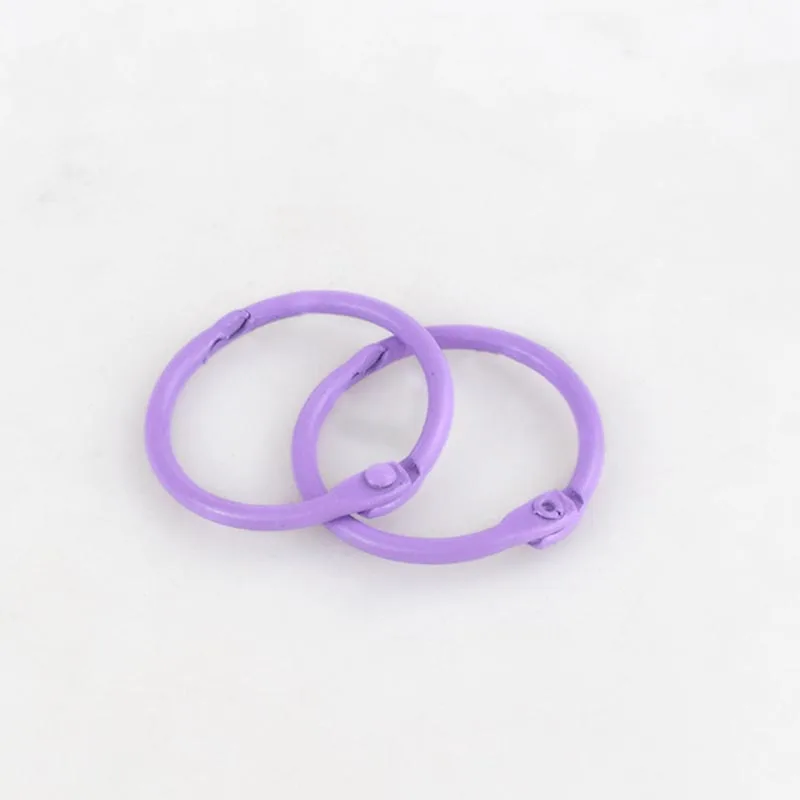 11 lt purple 30 шт. Meetee Красочные 30 мм O D металлические брелки пряжки для ключей DIY ручной работы сумка кошелек одежда книга открытие круг свободный лист связывания катушки - Цвет: 11 lt purple