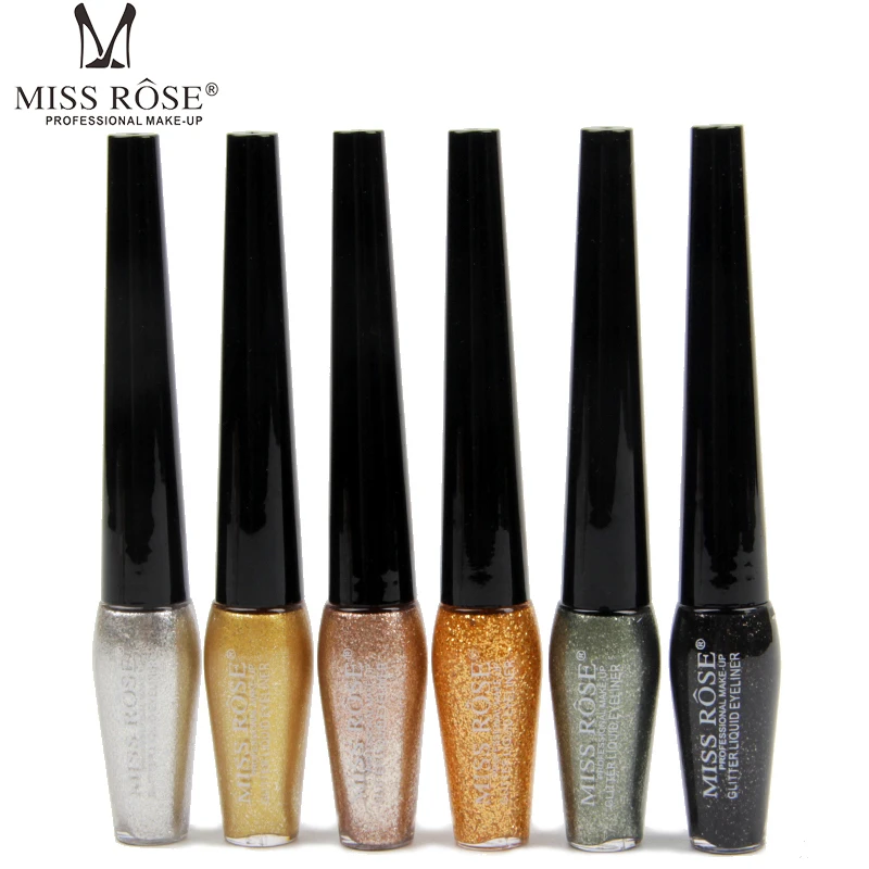 Miss Роза со стразами Блестящий подводка для глаз Вспышка Золотой Коричневый