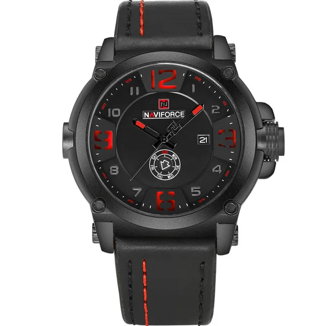 Relogio Masculino NAVIFORCE Топ люксовый бренд мужские спортивные военные кварцевые часы Мужские Аналоговые Дата Кожаный ремешок для часов наручные часы