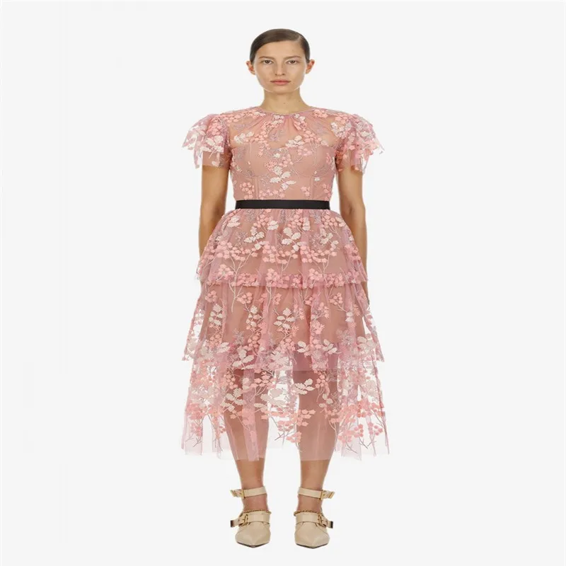 Розовое платье с цветочным принтом Новое поступление 2019 | Женская одежда