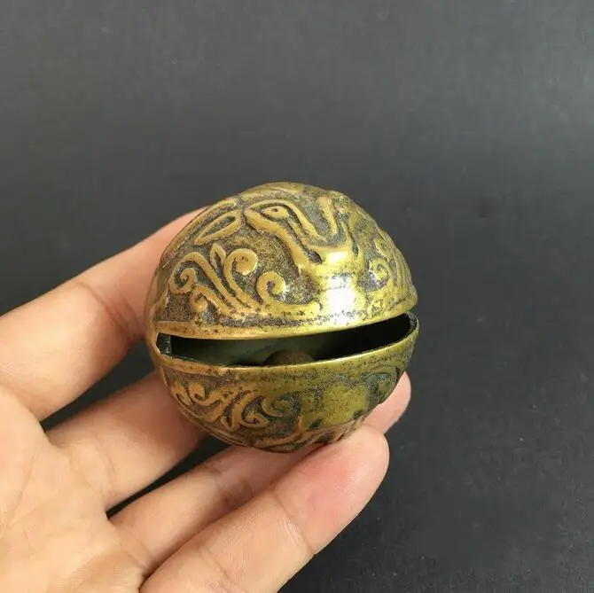 Медная статуя сборная китайская резная из чистой латуни с головой быка и