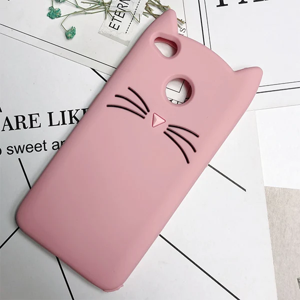 pink cat 3D Милые чехлы для телефонов с мультяшной бородой и котом для Xiaomi Redmi Note 3 4 4X 5A prime 5 Pro, силиконовый чехол для Redmi 5A 4A - Цвет: pink cat