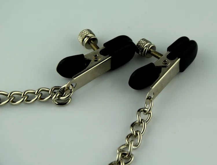 Секс игрушки зажимы для сосков с металлической цепочкой 30 см клиторальный