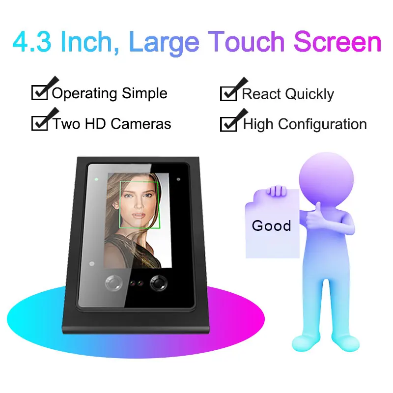 Eseye Biometric Face Facial Recognition Time Attendance System Access Control Employees Clock Assistance Recorder Machine | Безопасность